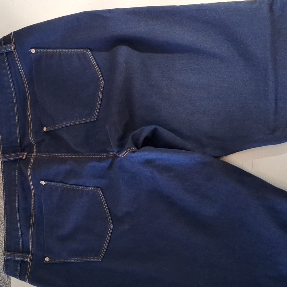 Classic Dark Blue Women's Denim Jeggings - Picture 4 of 7